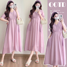 批发实拍~<b class='q'>孕妇装</b>夏装2026新款天丝宽松<b class='q'>孕妇</b><b class='q'>长款</b>时尚短袖连衣裙