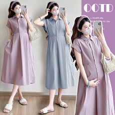 批发实拍~孕妇装夏装2026新款法式收腰中长款<b class='q'>纯棉</b>孕妇<b class='q'>连衣裙</b>