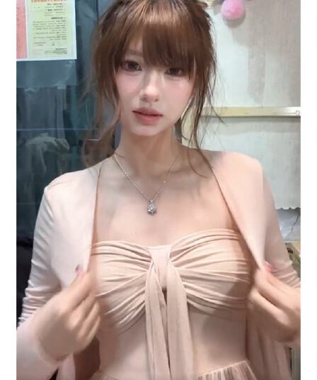 느긋한 루즈핏 핑크색 긴팔 자외선 차단 오픈 가디건 여성 여름 세트 순수한 욕망 리본 튜브탑 조끼 맨위 투피스 세트