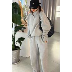 批发韩国东大门新款<b class='q'>春</b>秋拉链立领卫衣套装女复古休闲运动两件套潮