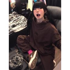 批发美式复古休闲运动服套装女秋季高级感学生宽松连帽卫衣卫裤两件套