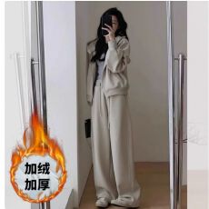 批发<b class='q'>运动服</b>套装女秋冬加绒加厚宽松<b class='q'>显瘦</b>时尚减龄卫衣休闲两件套跑步潮