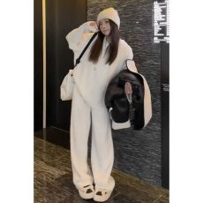 批发盐系慵懒风运动服套装女<b class='q'>春</b>秋学生宽松时尚纯棉卫衣休闲两件套跑步