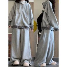 批发炸街运动服套装女<b class='q'>春</b>秋学生韩版宽松时尚学院风卫衣休闲两件套跑步