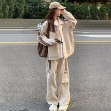 批发盐系ootd运动服套装女秋季新款慵懒风<b class='q'>宽松</b><b class='q'>卫衣</b>时尚工装两件套学生