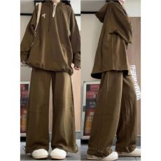 批发少年感运动服套装女<b class='q'>春</b>秋学生韩版宽松时尚连帽卫衣休闲两件套跑步