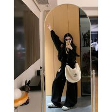 批发美式学院风甜酷休闲运动套装女<b class='q'>春</b>秋宽松时尚炸街高级感卫衣两件套