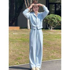 批发盐系<b class='q'>运动服</b>套装女秋季学生<b class='q'>韩版</b>宽松显瘦时尚卫衣休闲两件套ins潮