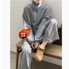 批发甜妹半拉链卫衣休闲<b class='q'>运动服</b>套装女秋冬学生加绒宽松<b class='q'>百搭</b>减龄两件套