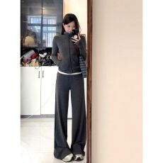 批发<b class='q'>修身</b><b class='q'>运动</b>休闲套装秋季一整套穿搭ootd气质女时尚新款卫衣外套裤子