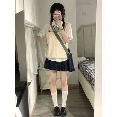 批发2025新款 校园学院风jk制<b class='q'>服</b>供感日系毛衣针织衫马甲背心女