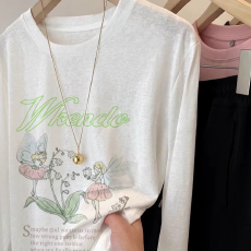 批发白色长袖t恤女2025新款夏季防晒罩衫胖mm宽松显瘦大码半袖上衣服