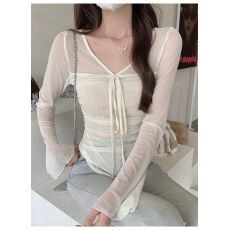 批发【网布】辣妹纯棉长袖t恤打底衫内搭上衣早秋冬季2024新款小个子