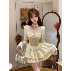 批发纯欲风气质千金感公主连衣裙开衫女装秋冬季新款时尚<b class='q'>甜美</b>套装裙女