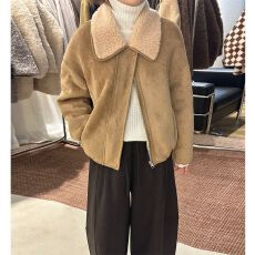 批发2025新款麂皮绒外套韩系羊羔毛皮毛一体短款<b class='q'>机车</b>服<b class='q'>皮衣</b>女冬小个子