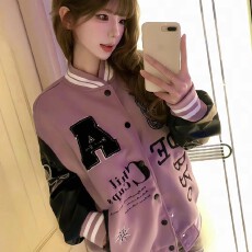 批发美式高街拼接字母刺绣夹克棒球服男女秋季新款潮牌青少年学生<b class='q'>外套</b>
