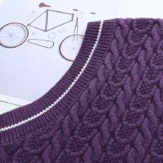 批发<b class='q'>明星</b><b class='q'>同款</b>紫色爱心刺绣针织V领马甲毛衣背心宽松坎肩马夹