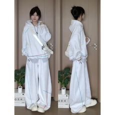 批发巨好看的早<b class='q'>秋</b>一整套盐系减龄学院风韩系卫衣卫裤运动休闲两件套女