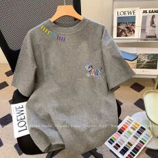 批发设计感灰色<b class='q'>T</b><b class='q'>恤</b>女<b class='q'>短袖</b>磨毛加厚新款宽松休闲半袖印花小马体恤上衣