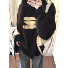 批发美式复古外穿套头毛衣女宽松显瘦学院风针织衫