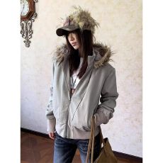 批发美式解构多形态座山雕连帽棉服<b class='q'>男</b>女冬季加绒加厚棉衣水洗<b class='q'>夹克</b>外套