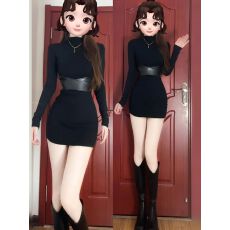 批发法式黑色高领打底内搭连衣<b class='q'>裙子</b>女2026秋冬季气质显瘦收腰包臀短裙