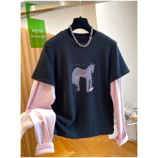 批发印花+40支92棉8氨纶特<b class='q'>大码</b>200斤<b class='q'>超</b>好看小马t恤2026新款上衣