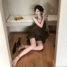 批发【原版布料+内里】花苞系度假精灵<b class='q'>露背</b><b class='q'>连衣裙</b>夏新款短裙弹力纱裙