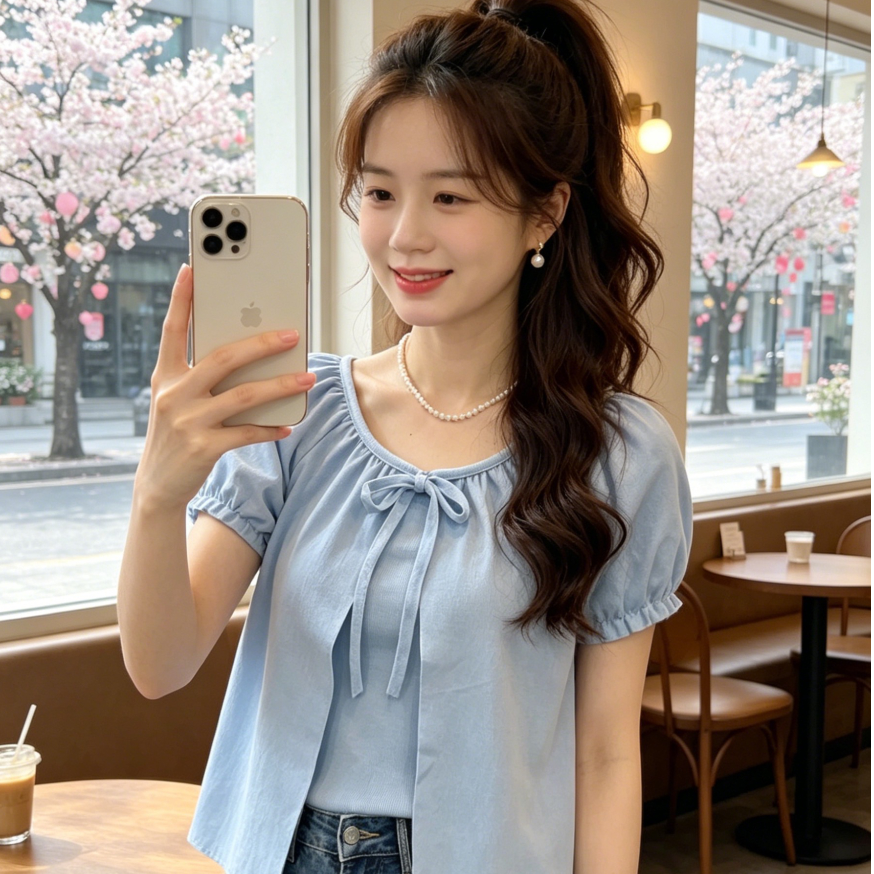 여름 새로운 한국 스타일 새로운 패션 미니멀리즘 단색 슬립 레이스업 거품 소매 오픈 가디건 다용도 맨위 투피스 세트