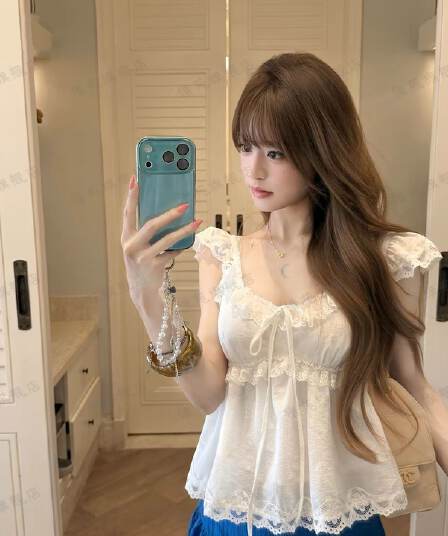 프랑스식 달콤함 품격 순수한 욕망 부드러운 연령 감소 슬립 점프 슈트 치마 몸매 가꾸기 슬림해 보이는 미니 스커트 여름 새로운 세트