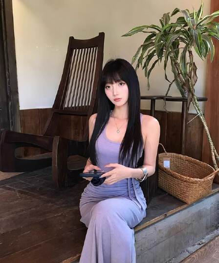고유 한 아름다운 작은 대중 아니요 명중 섹션 보라색 민소매 행침 목 슬립 롱 스커트 드레스 아이들 여름 2026 새로운