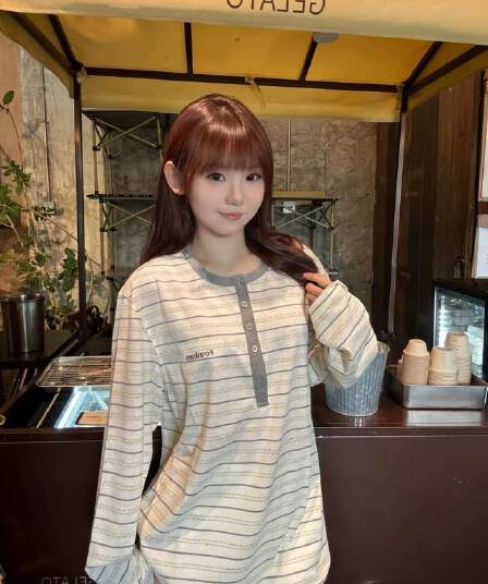 원본 솜씨 광저우 원본 원단 긴팔 티셔츠 여성