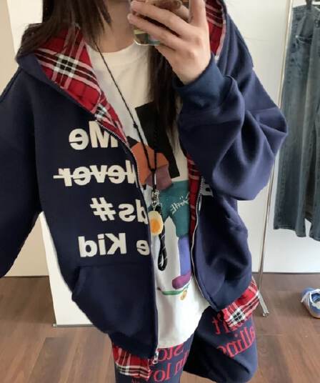 얇은 스타일 털이 있는 후아 면 복합 후드티 여성 코트
