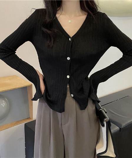 가을 겨울 한국 스타일 V넥 니트 스웨터 긴팔 맨위 여성 오픈 가디건 2026 년 새로운 슈퍼 화재 작은 대중 새로운 가을 의상 ins