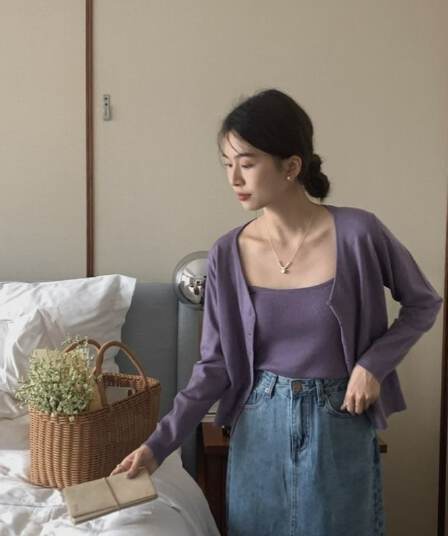한 부서 바람 니트 오픈 가디건 플러스 슬립 맨위 여성 2026 년 가을 새로운 부드러운 바람 착용 가져 가라. 로얄 자매 투피스 세트