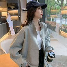 春秋短款卫衣拉链今年流行外套女百搭开衫休闲运动上衣棒球服