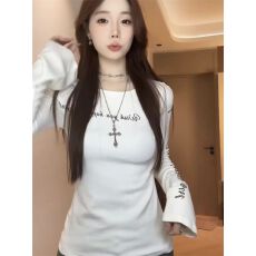 批发260克精品羊绒美式长袖<b class='q'>T</b><b class='q'>恤</b>女秋季新款修身显瘦辣妹内搭打底衫上衣