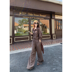 批发实拍实价 老钱风工装<b class='q'>连体</b>裤女早秋宽松直筒<b class='q'>连体</b>衣