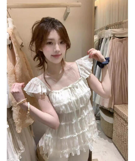 부드러운 달콤함 Chic Feifei 소매 작은 셔츠 여성 여름 2026 새로운 품격 풀오버 맨위