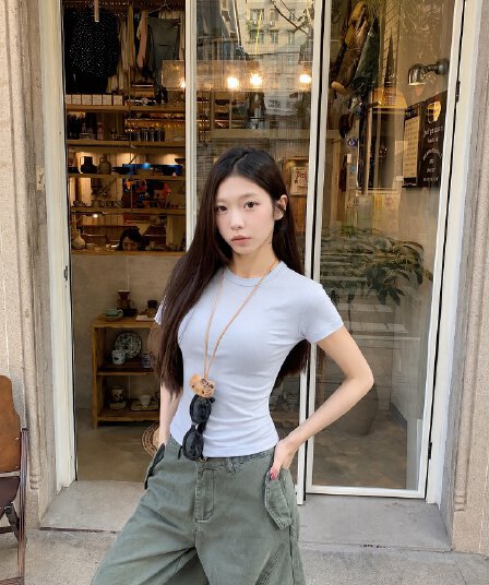 몸매 가꾸기 라운드 넥 긍정적 인 어깨 반팔 티셔츠 여성 여름 단색 기초 섹션 허리 수축 슬림해 보이는 맨위
