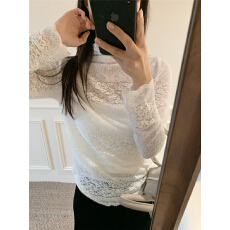 批发芭妮Bonnet半高领叠穿神器<b class='q'>蕾丝</b>打底衫设计感百搭上衣