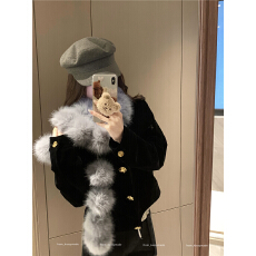 批发仿<b class='q'>狐狸毛</b>磁吸毛球球俏皮围巾秋冬加厚毛绒保暖围脖脖套