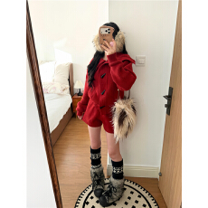 批发新年战袍红色针织套装裙子女秋冬季2026新款巨好看气质穿搭一整套