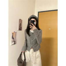 批发韩系复古百搭超显瘦葫芦门襟拼色假两件<b class='q'>长袖</b><b class='q'>T</b><b class='q'>恤</b>