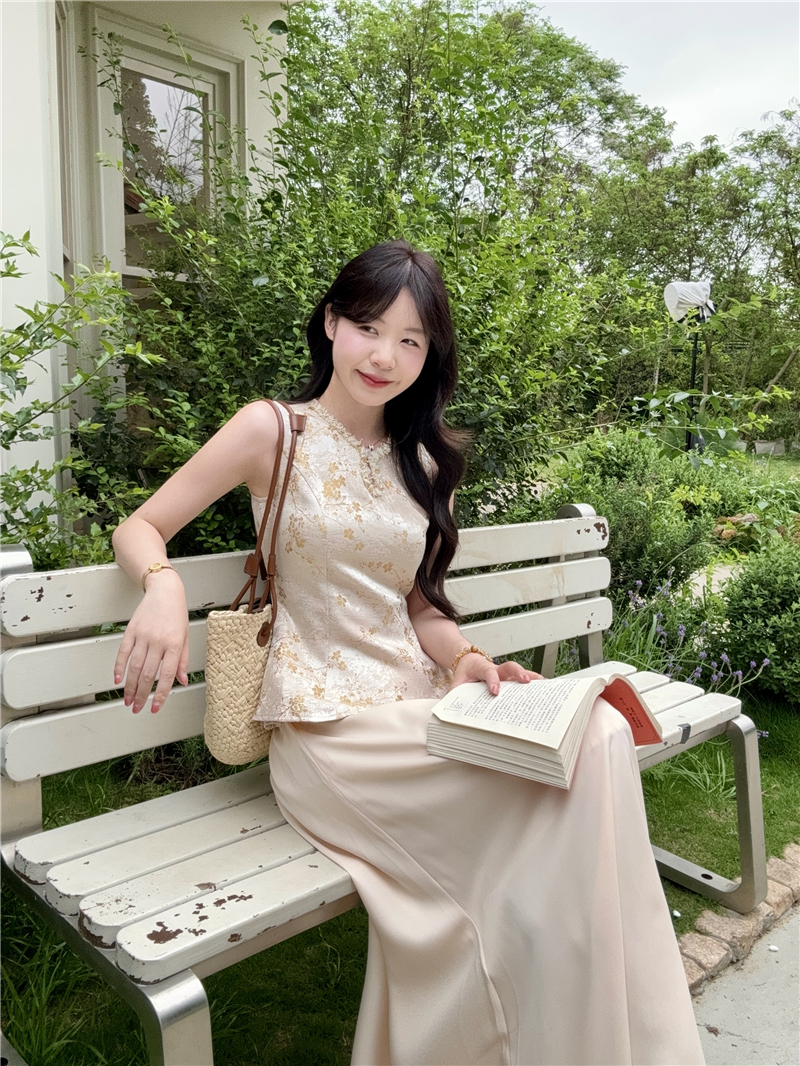 실사 정가 스타 가을 비단 새로운 중식 맨위 인어 꼬리 치마 세트 고급 부드러운 바람 품격 투피스 세트