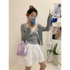 批发<b class='q'>韩国</b>Symbol蕾丝拼接温柔简约针织衫套装春CECI希茜东大门<b class='q'>正品</b><b class='q'>代购</b>