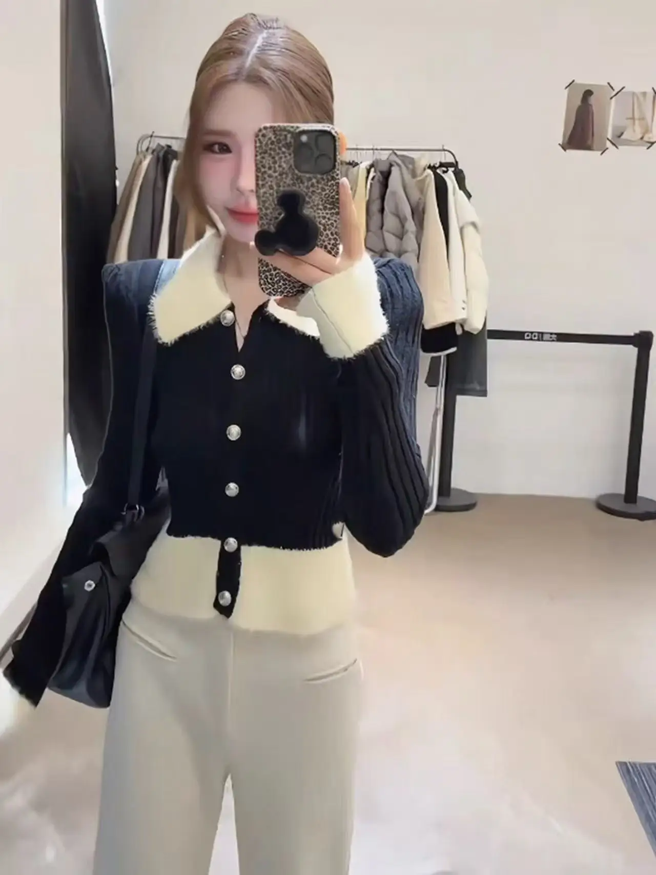 스트라이프 울 가디건 상세 이미지 3