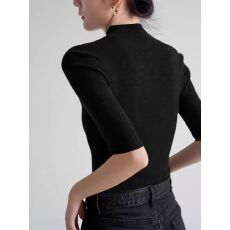 批发半高领中<b class='q'>袖</b>灰色打底衫女春季新款五分<b class='q'>袖</b><b class='q'>T</b><b class='q'>恤</b>