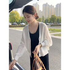 批发防晒冰丝针织薄款透气开衫<b class='q'>外套女</b>2026夏季长袖小个子短款披肩上衣