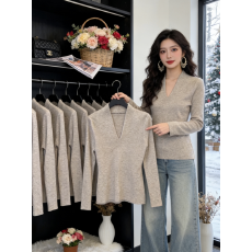 批发大码微胖mm老钱风长袖针织衫2026早秋<b class='q'>女装</b>新款气质内搭打底衫上衣